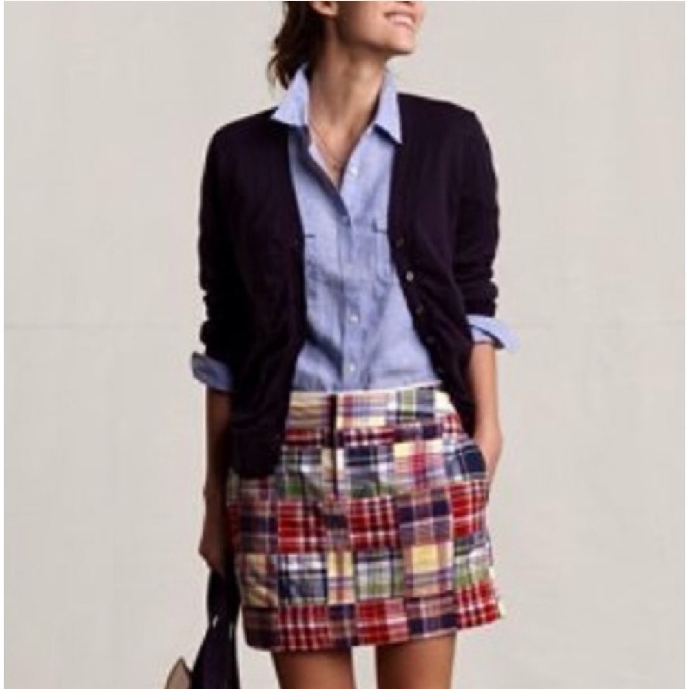 J. Crew Madras Plaid Skirt